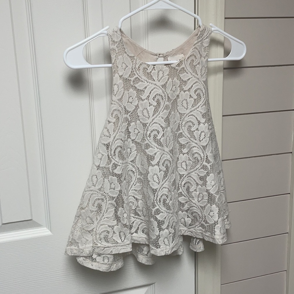 XS - White - Lace - Shirt - Top - Tank - Bride - Bridal - Bachelorette - Coastal